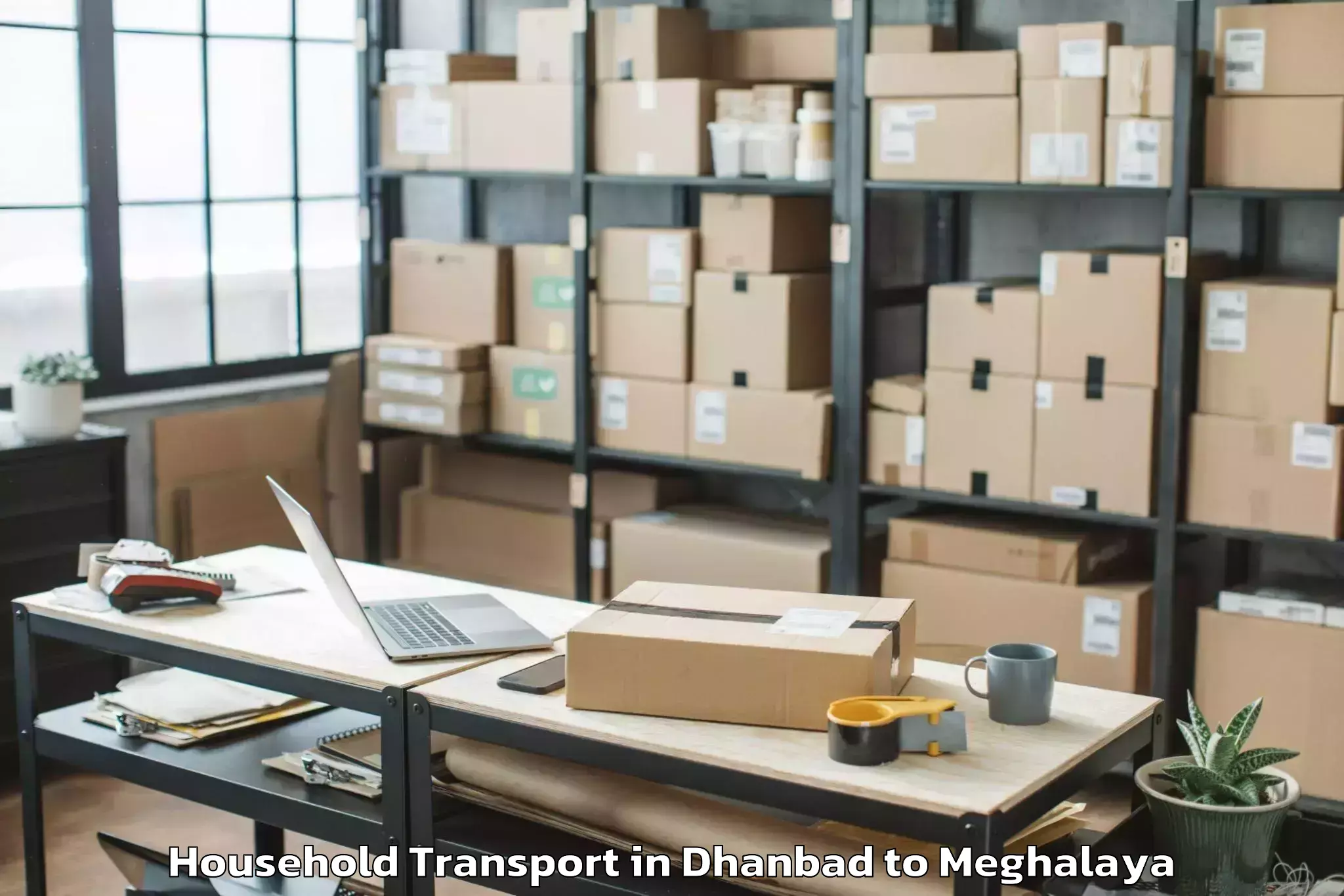 Top Dhanbad to Williamnagar Household Transport Available